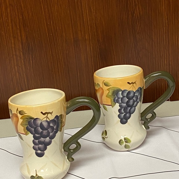 Home Interiors Rare Sonoma Villa pattern Ceramic Latte Mugs - Picture 2 of 15